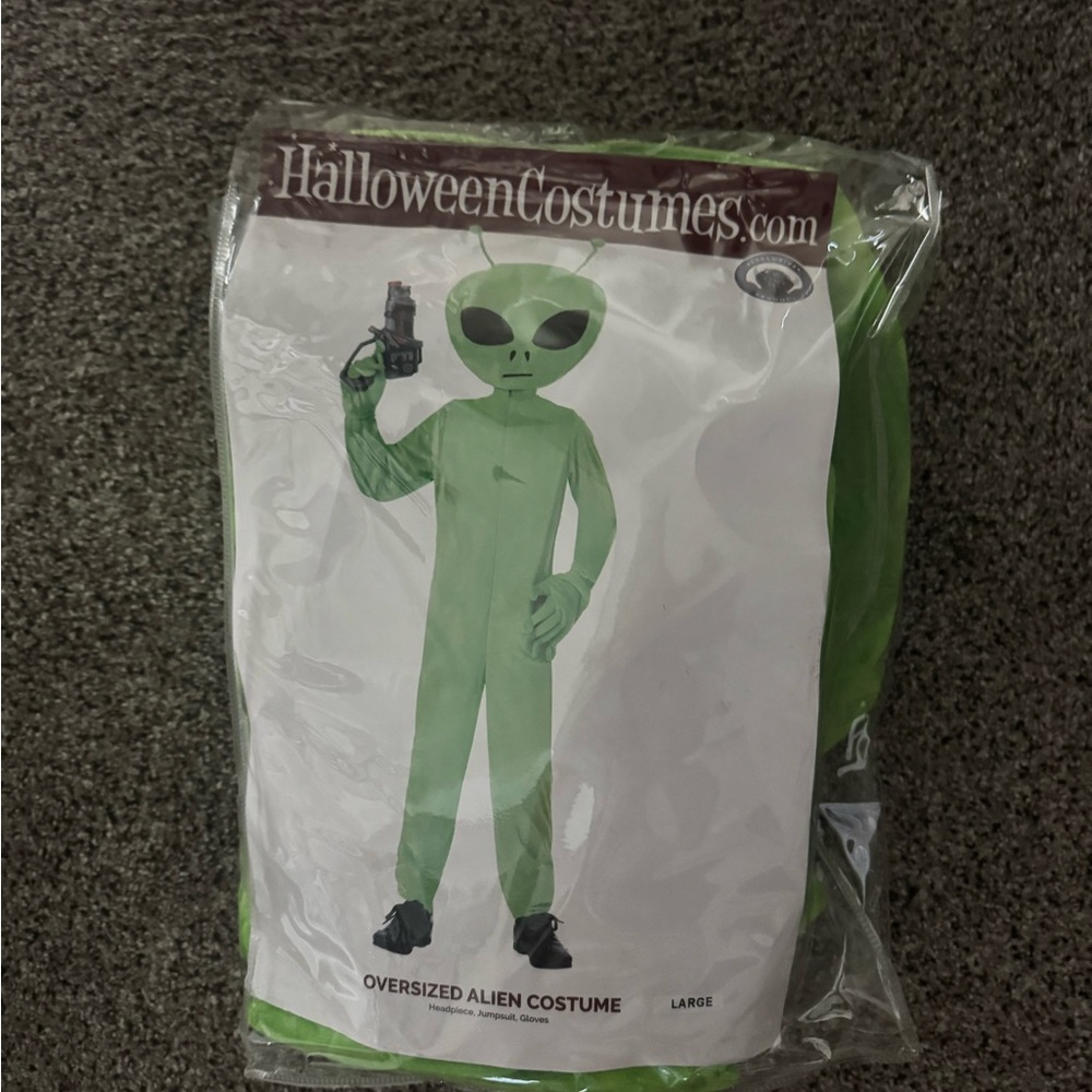 Green Alien Kids Costume kids large